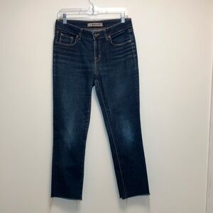 J Brand 30 Scarlett Cigarette 7014 Ink Jeans Raw Hem